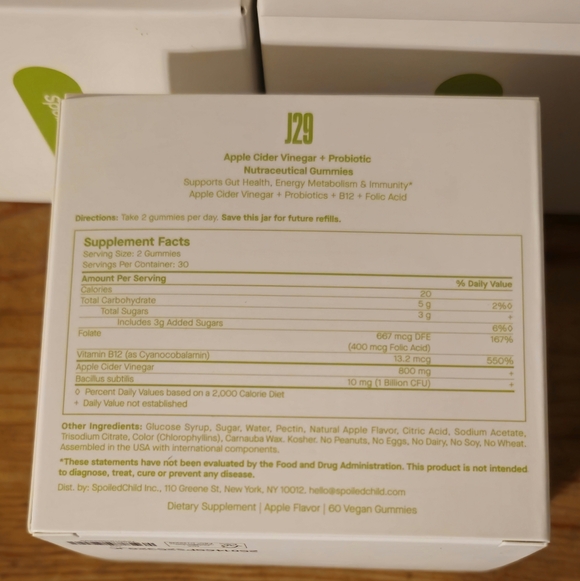 Spoiled Child J29 Apple Cider Vinegar Gummies Fresh,sealed, Brand New - Picture 4 of 6